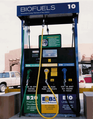 The Baca Street Biofuels Station is the first triple renewable fuels dispenser in the United States.