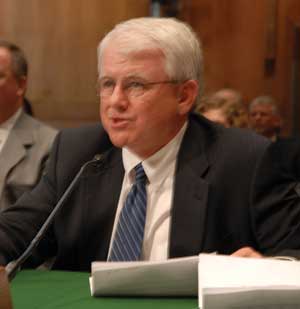 Hoffman, president of the American Soybean Association, testifies before the Senate Agriculture Committee in support of biodiesel. 