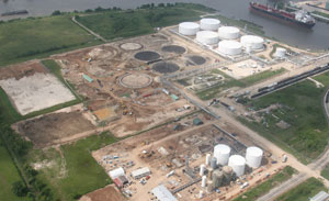 The Green Earth Fuels biodiesel facility is shown under construction in May at the Galena Park terminal in Houston. The construction site can be seen at the bottom of this picture.