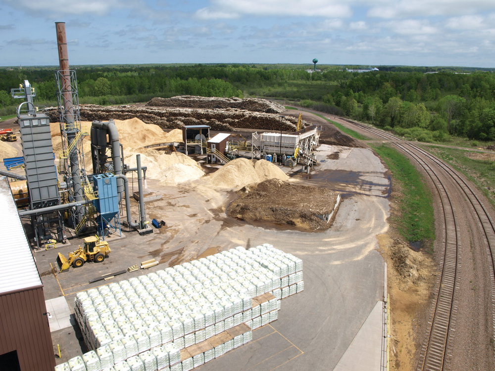 Pellet Production in Paul Bunyan LAND: Situated just south of Ladysmith, Wis., in the stateâ€™s heavily forested Rusk County, the Indeck pellet facility enjoys direct access to an active rail line. 
