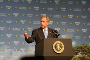 President Bush addressed the WIREC 2008 Conference in Washington, D.C. The president expressed strong support for renewable energy sources.